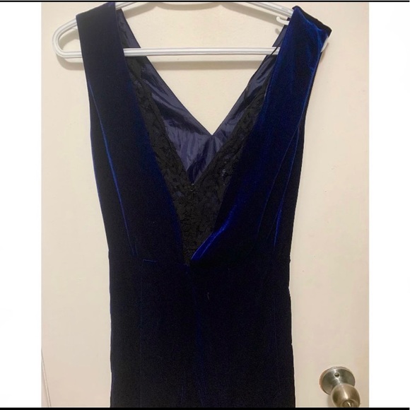 topshop blue velvet jumpsuit - Picture 3 of 4